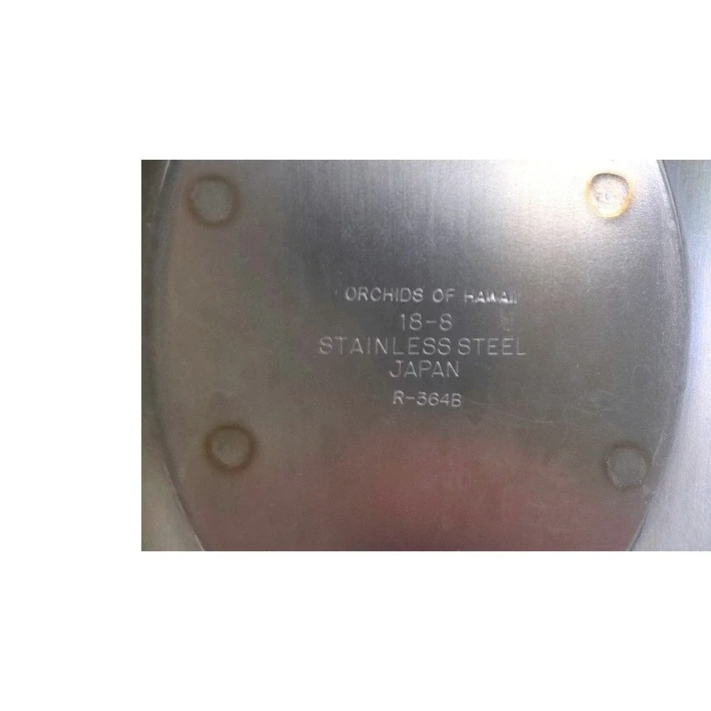 MCM Orchids‎ of Hawaii Stainless Steel Serving Dish with Lid Japan Vintage Tiki